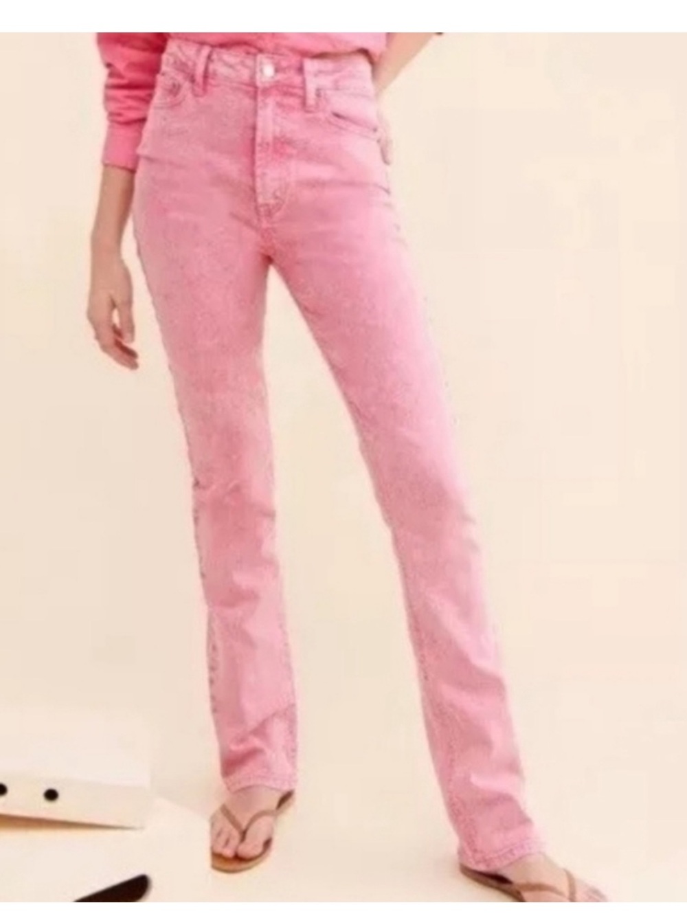 Afrm Heston Womens Jeans Sz 29 Pretty In Pink Long Leg Skinny Casual Comfort